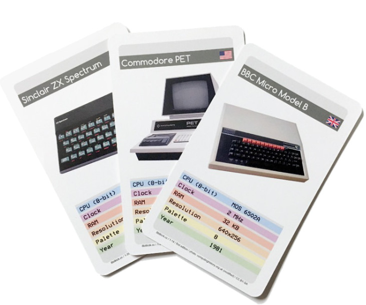 Home Computers collectable trump-card deck of 8-bit machines